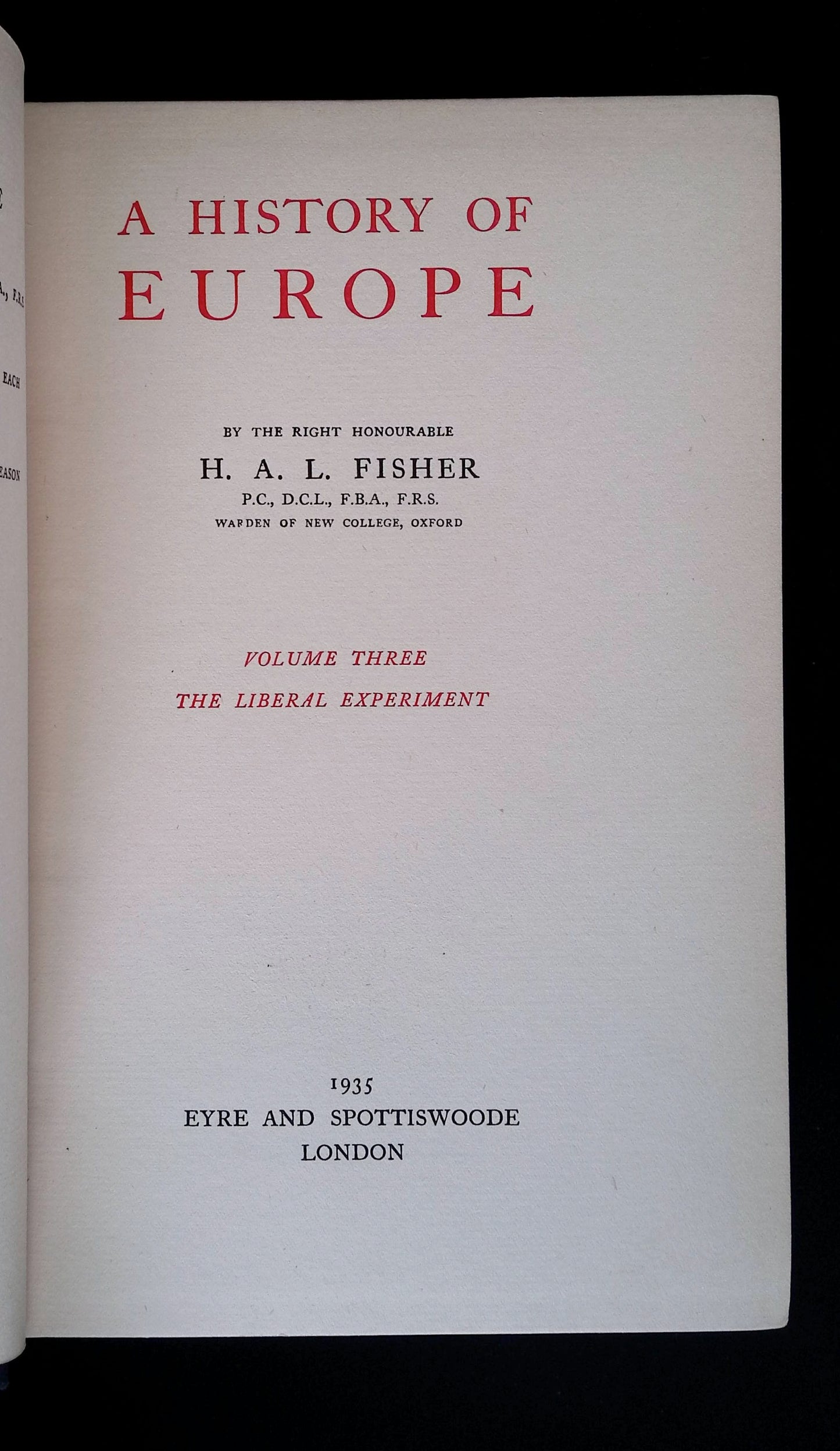 A History of Europe (3 Volumes)