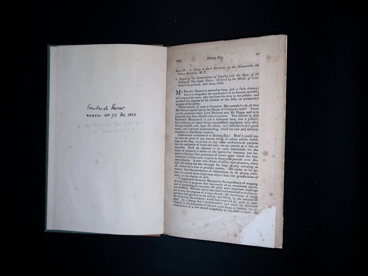 Letter to Earl Bathurst, by the Honourable H. Grey Bennet, M.P.