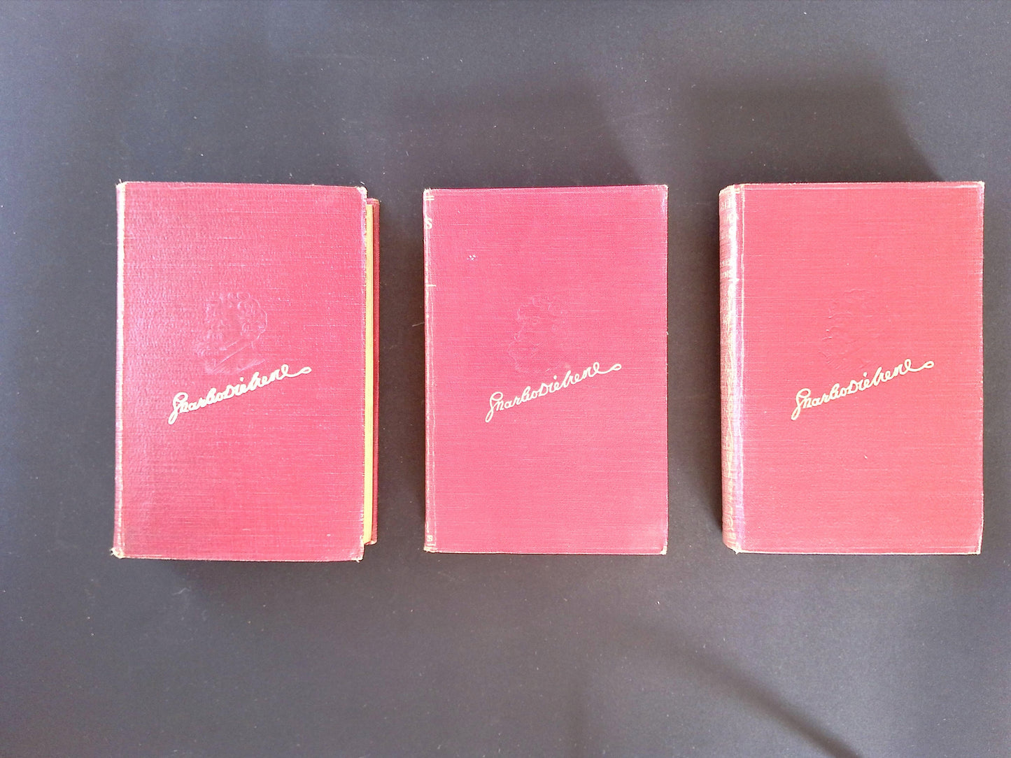 Twenty-four volume set of The Complete Works of Charles Dickens (Oliver Twist volume not present)