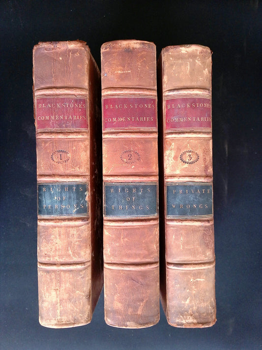 Commentaries on the Laws of England in Four Books (3 VOLUMES ONLY)