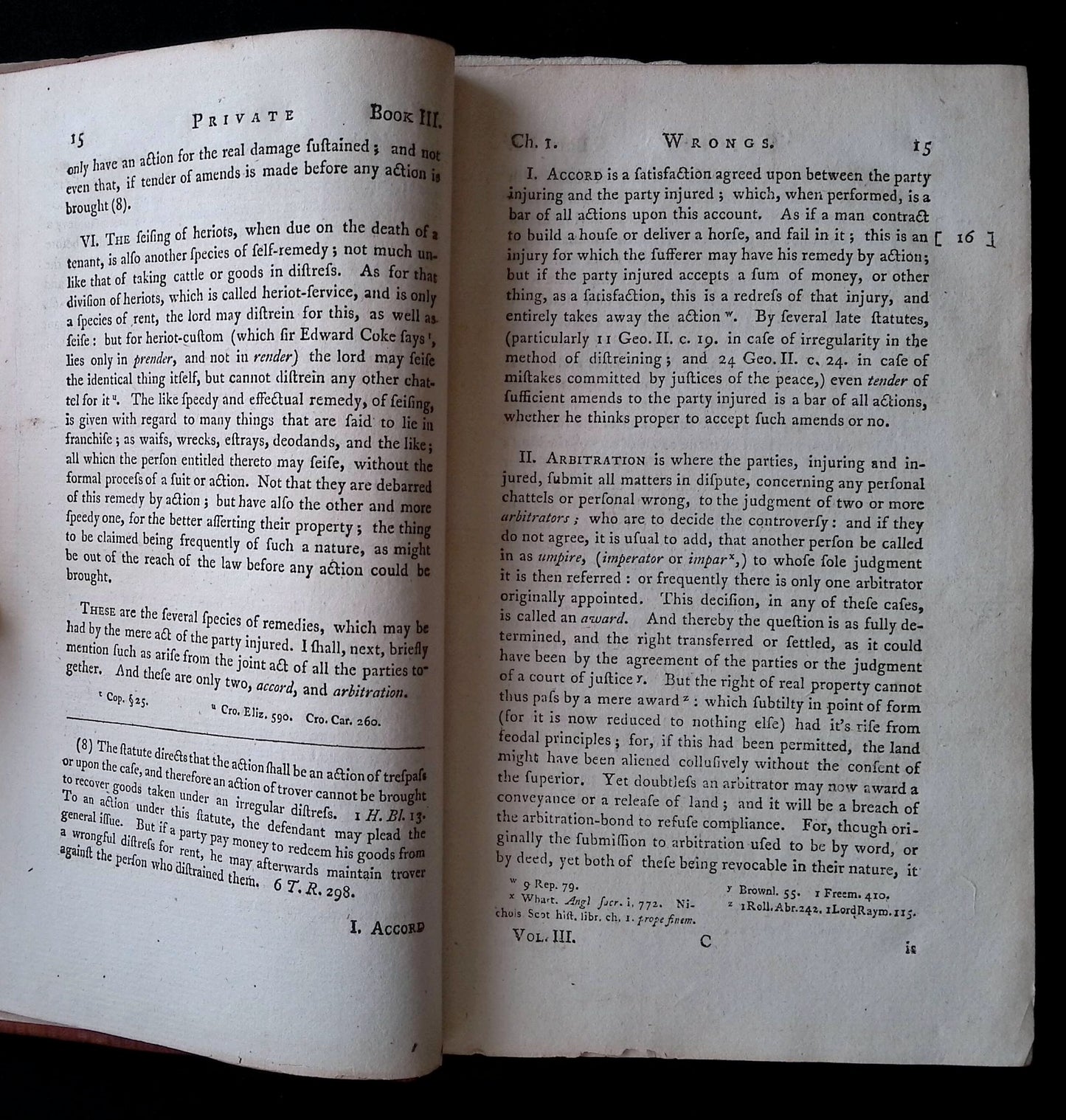 Commentaries on the Laws of England in Four Books (3 VOLUMES ONLY)