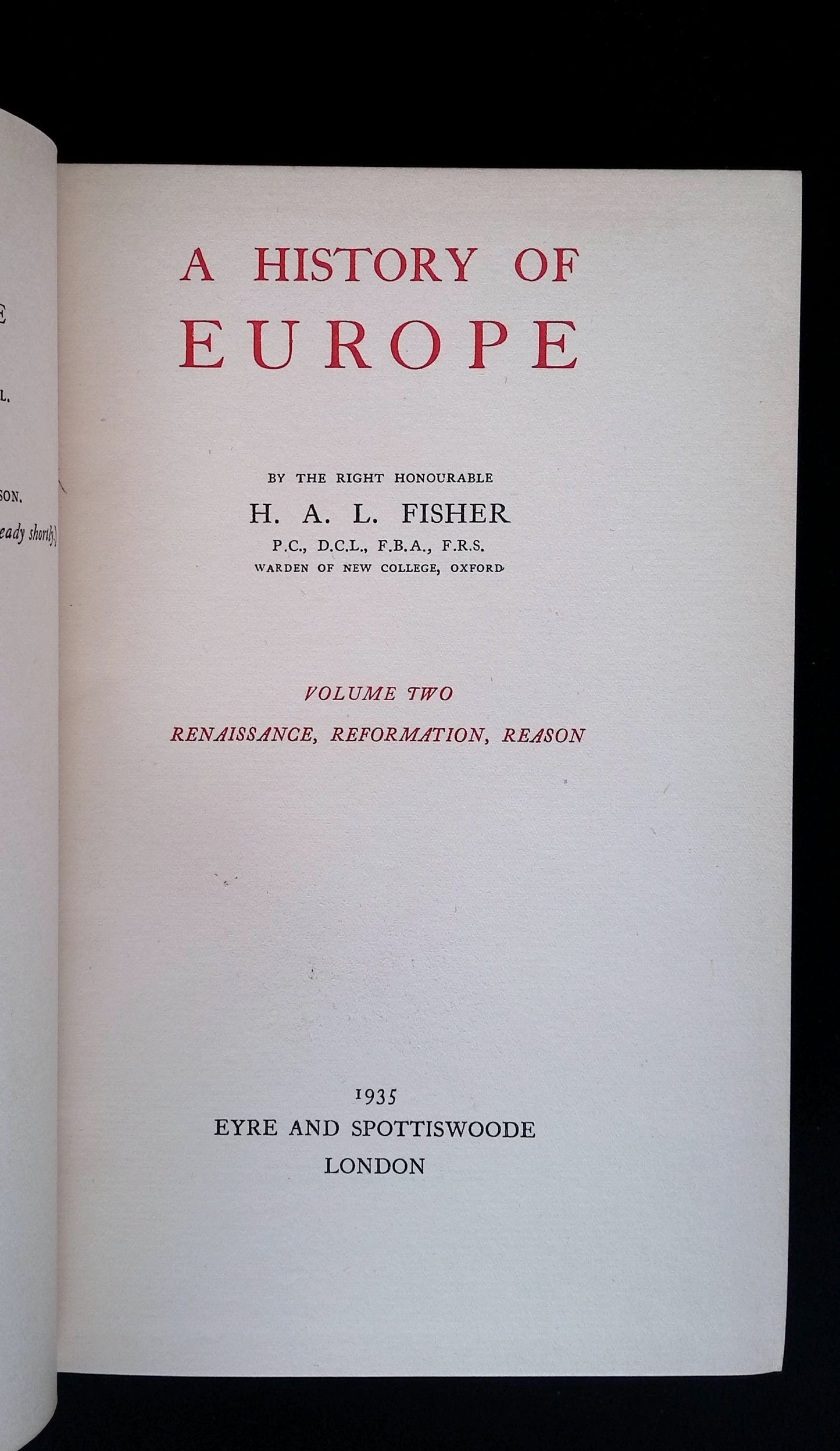 A History of Europe (3 Volumes)