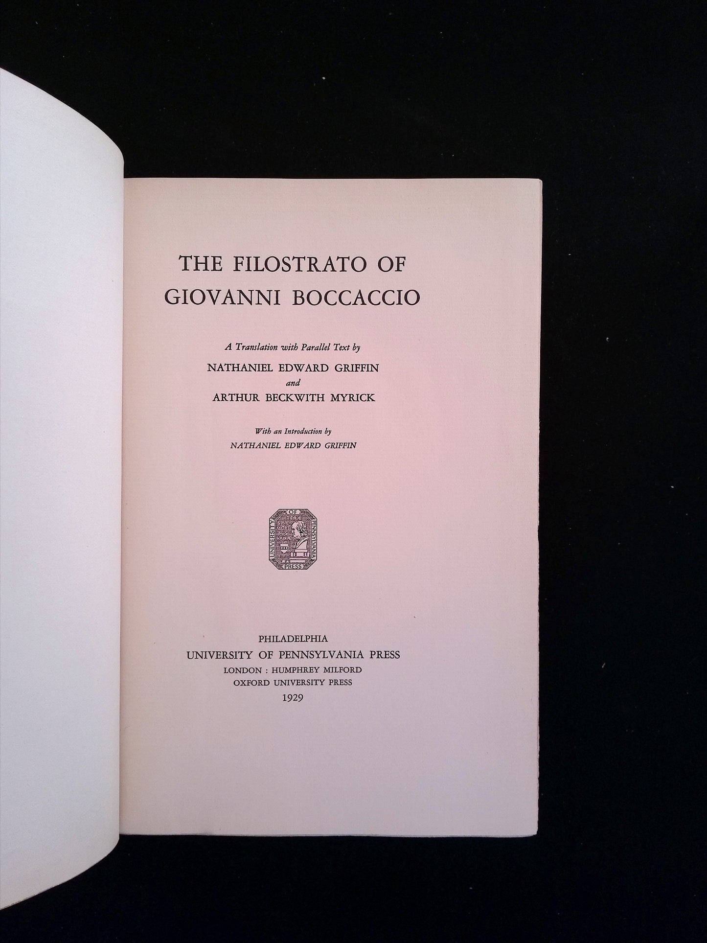 The Filostrato of Giovanni Boccaccio
